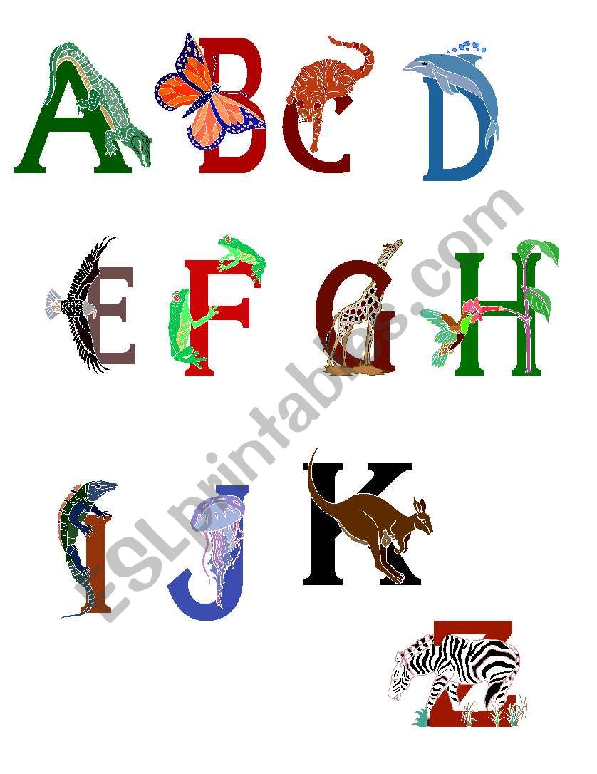 Alphabet Flash cards worksheet
