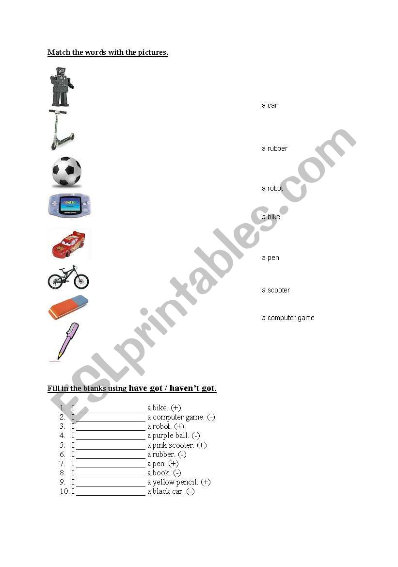 toys-have got-havent got worksheet