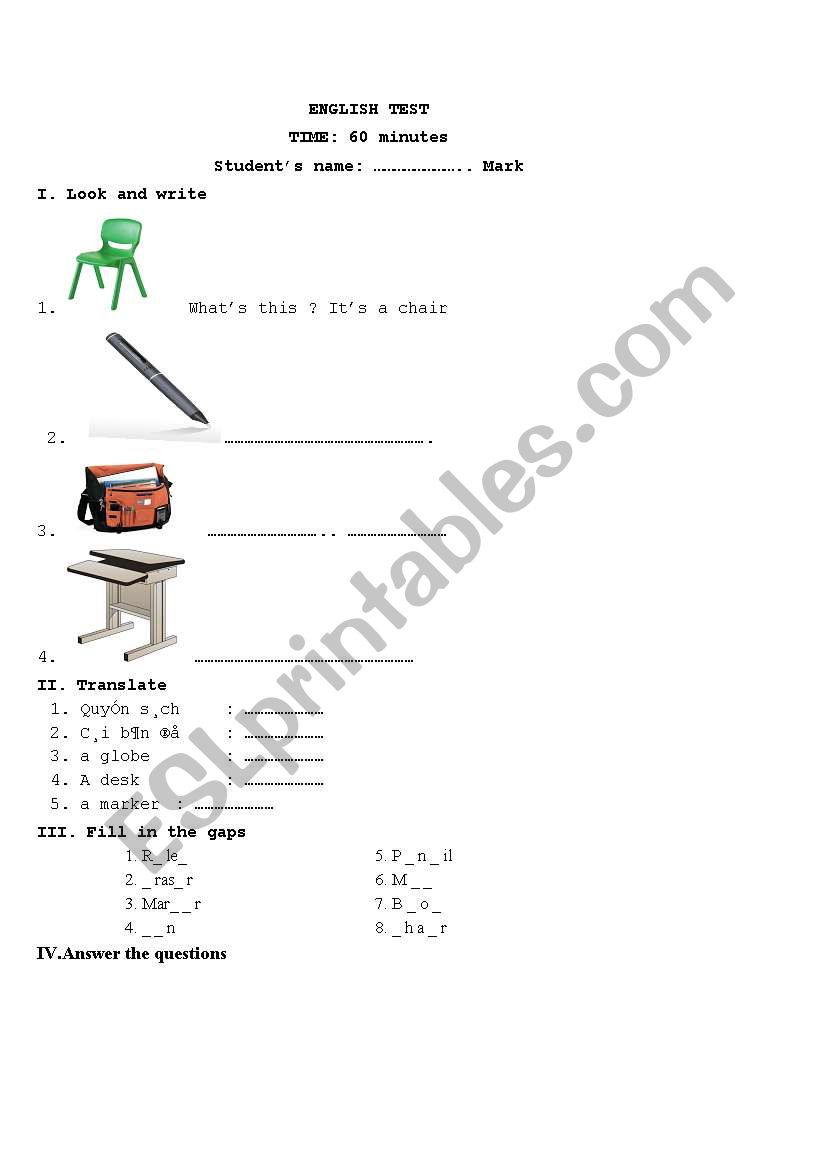 grammar worksheet
