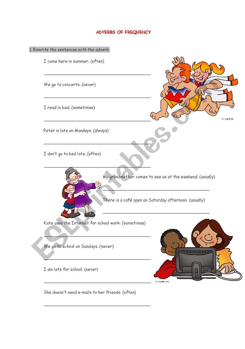 Adverbs of Frequency worksheet