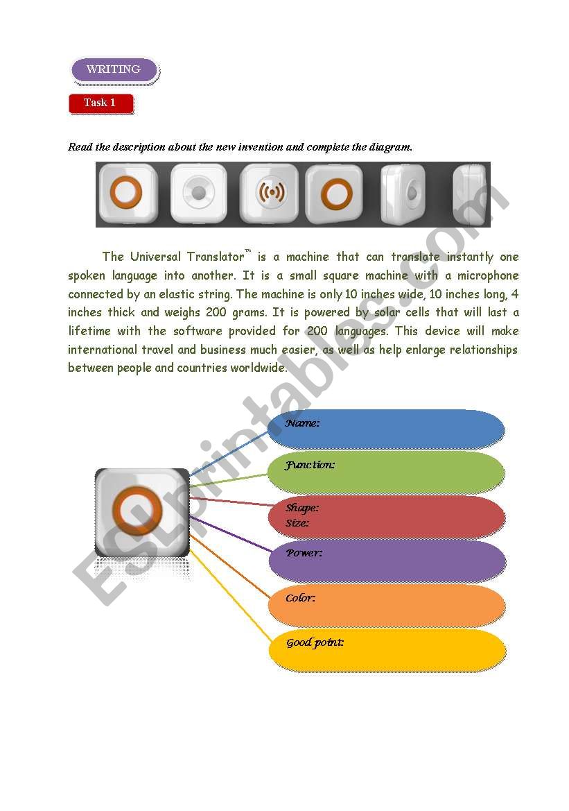 Designing a modern device worksheet