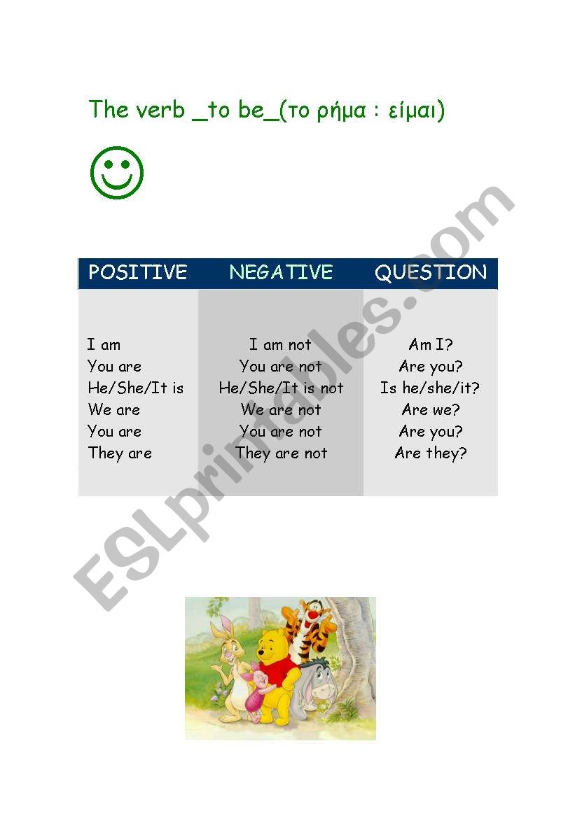 verb _to be worksheet
