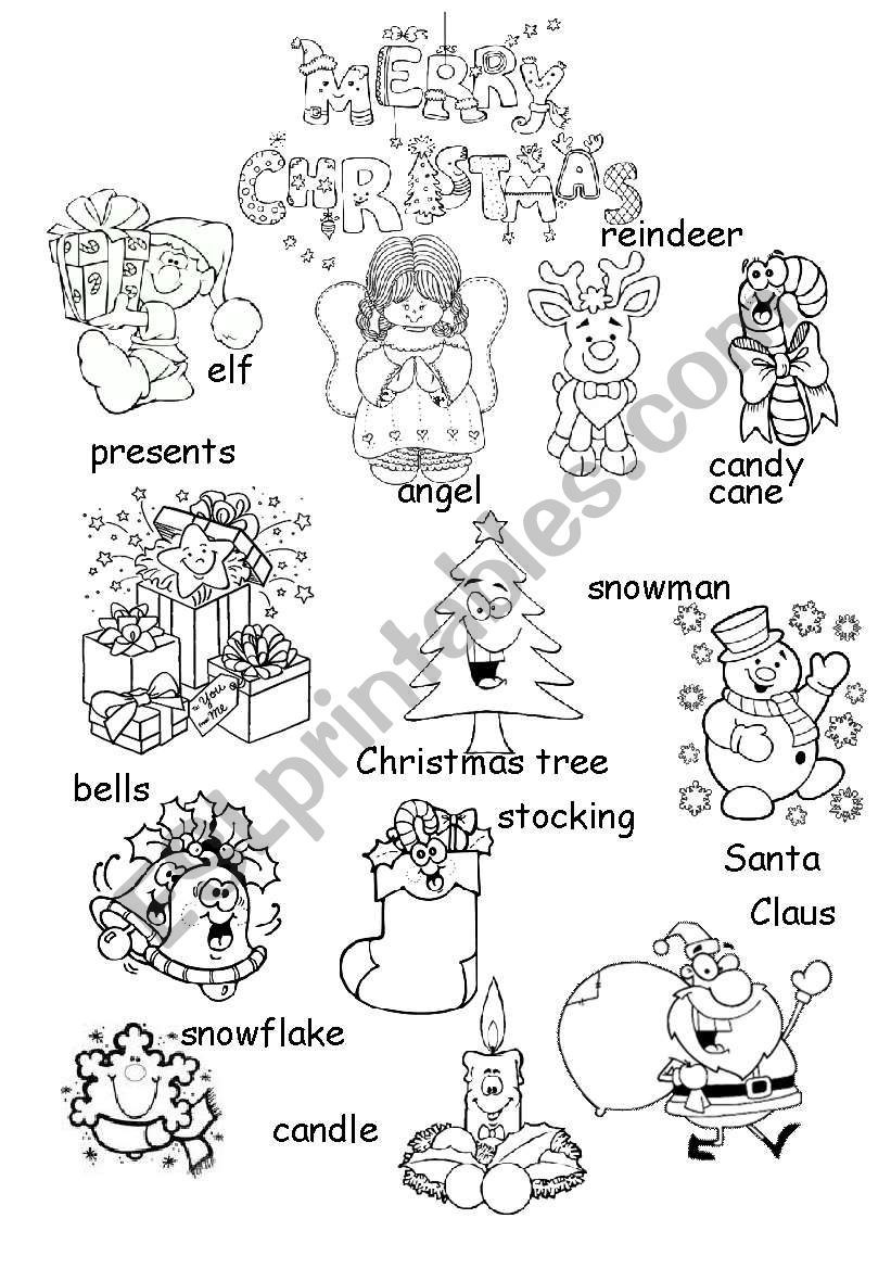 Christmas Pictionary worksheet