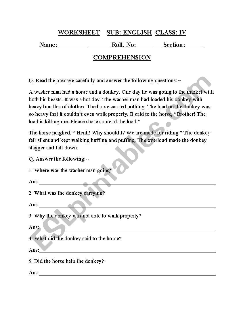 Grammar worksheet