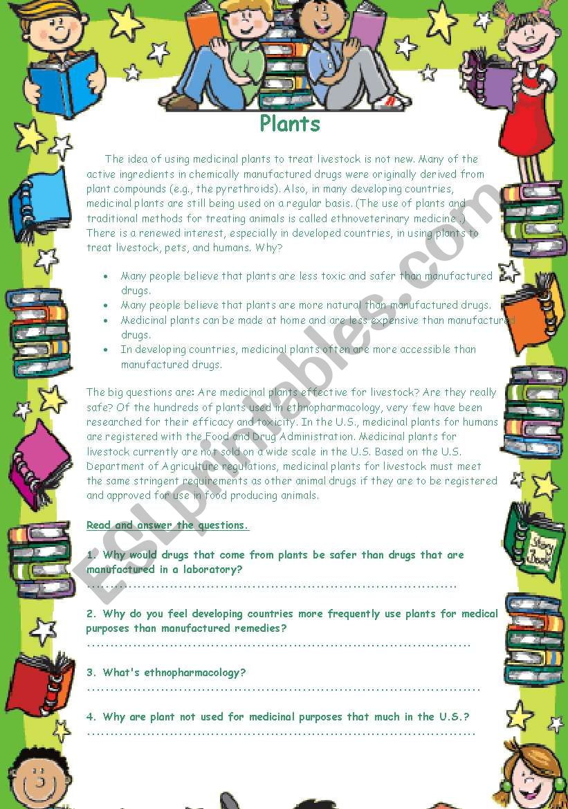 Plants worksheet