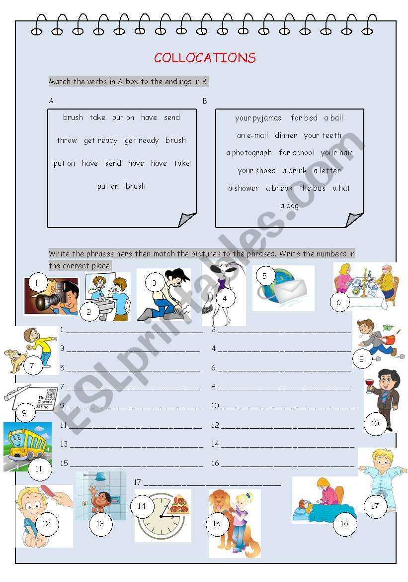 Collocations worksheet