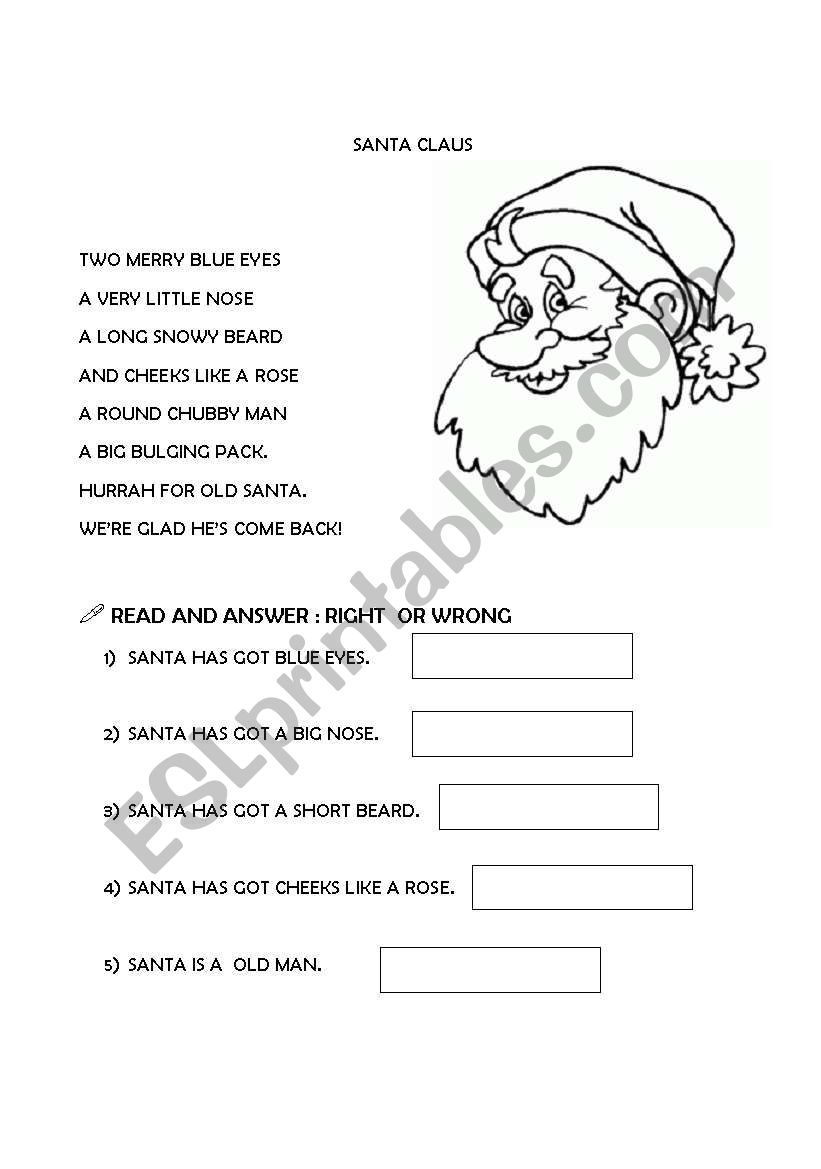 SANTA CLAUS worksheet