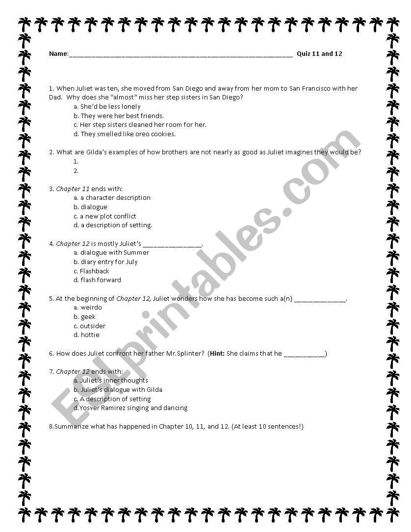 Gilda Joyce Chapter 11 and 12 worksheet