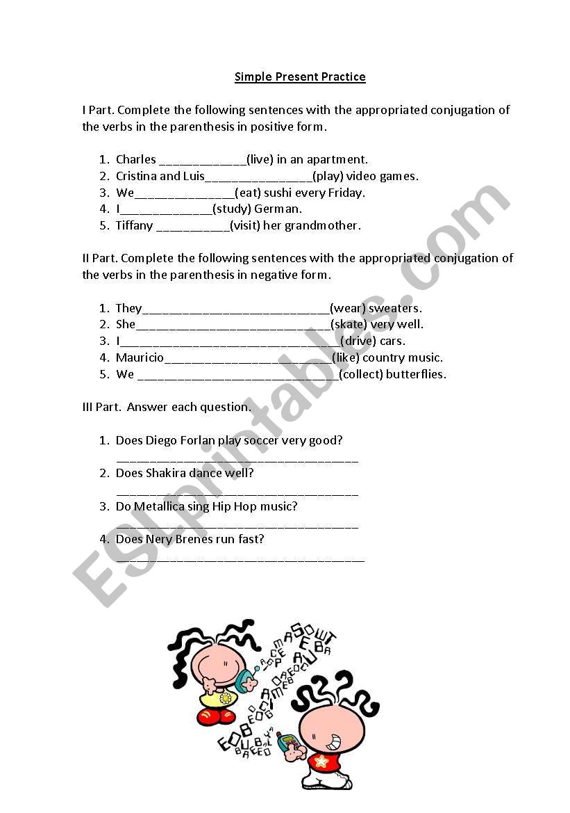 Simple Present Practice worksheet