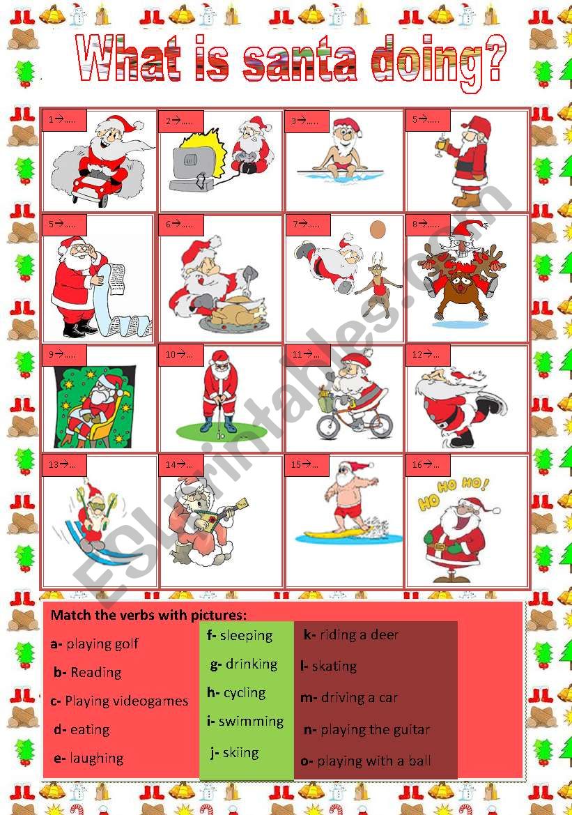 What is santa doing? worksheet