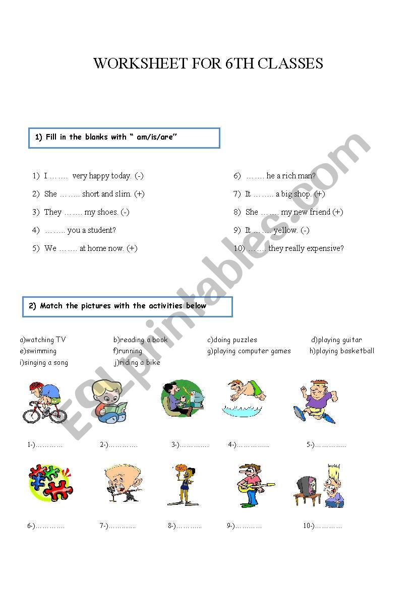 6th classes worksheet worksheet