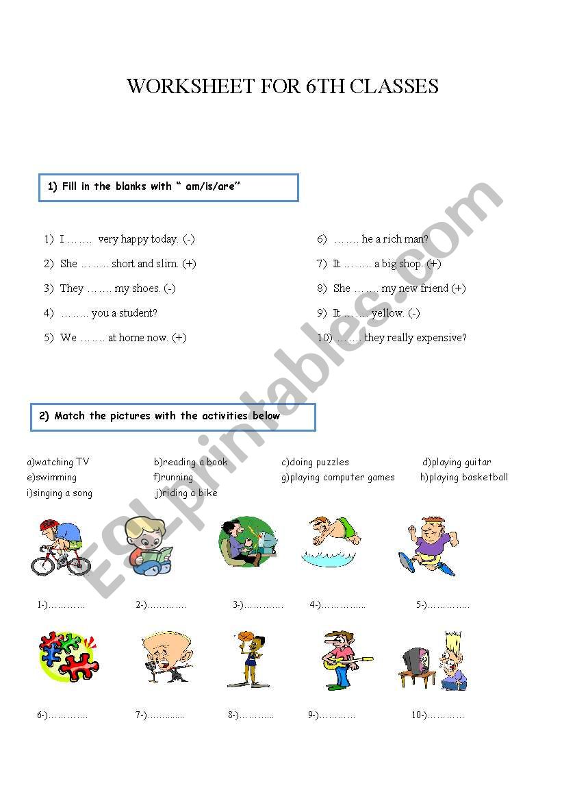 6th classes worksheet worksheet