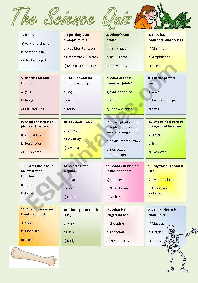 The Science Quiz worksheet