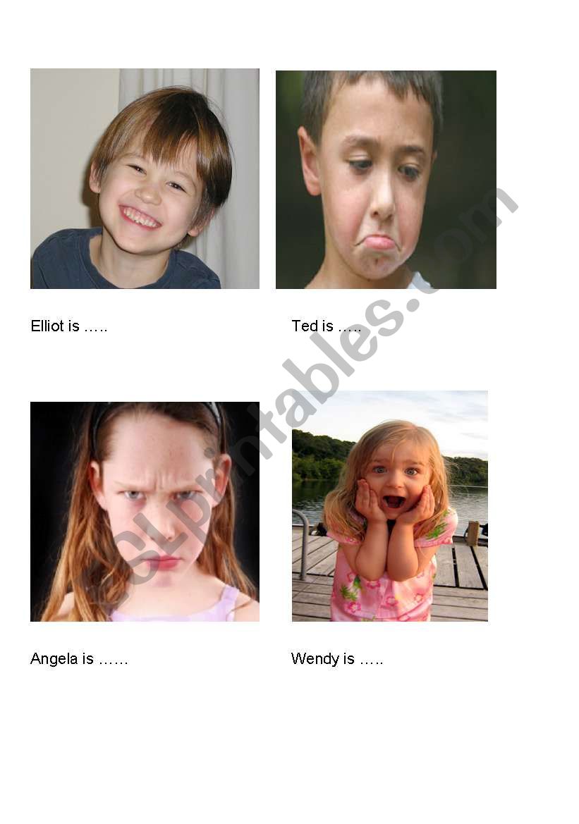 emotions cards worksheet