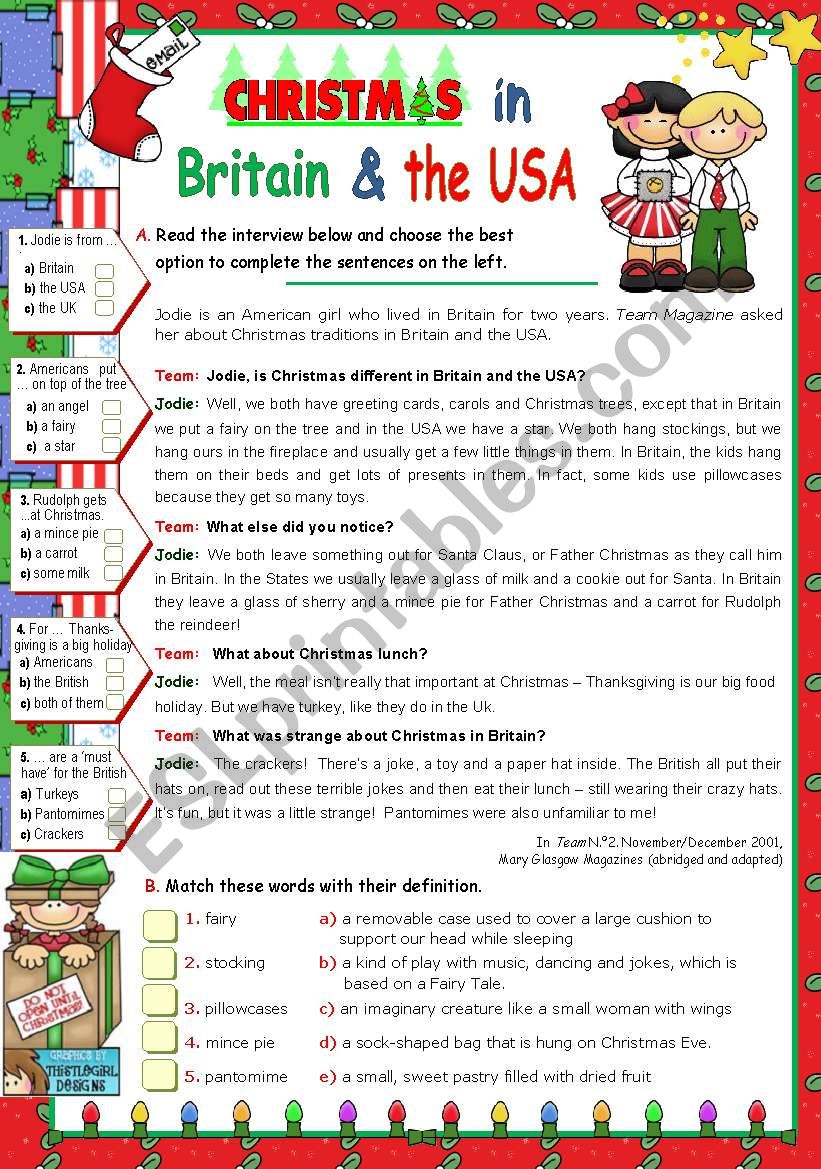 Christmas in  Britain  and  in  the  USA