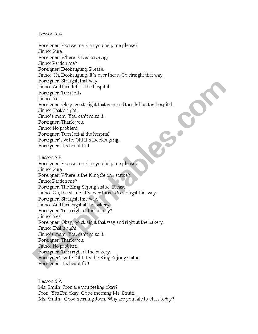 5th Grade Practice scripts worksheet