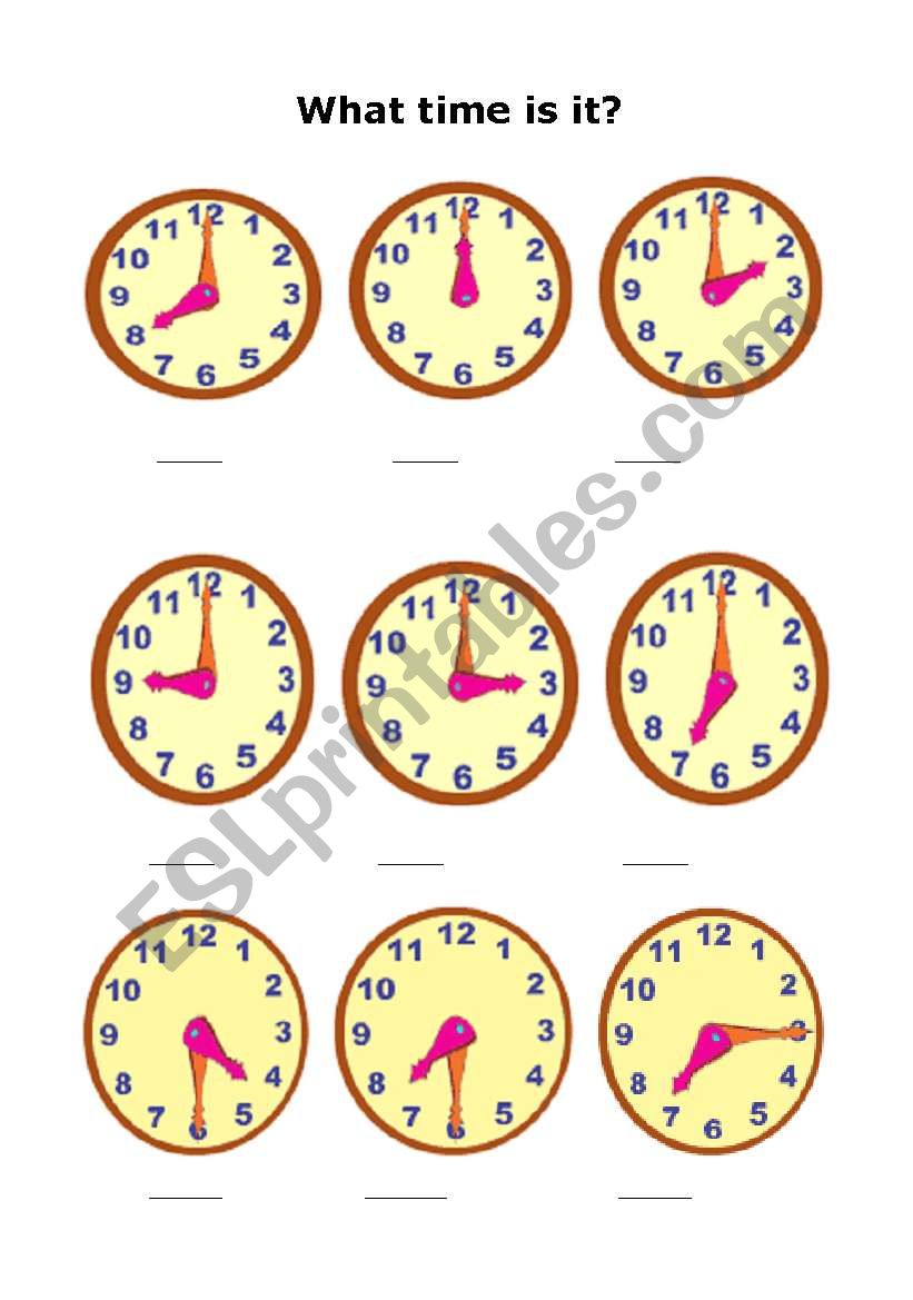 telling time worksheet