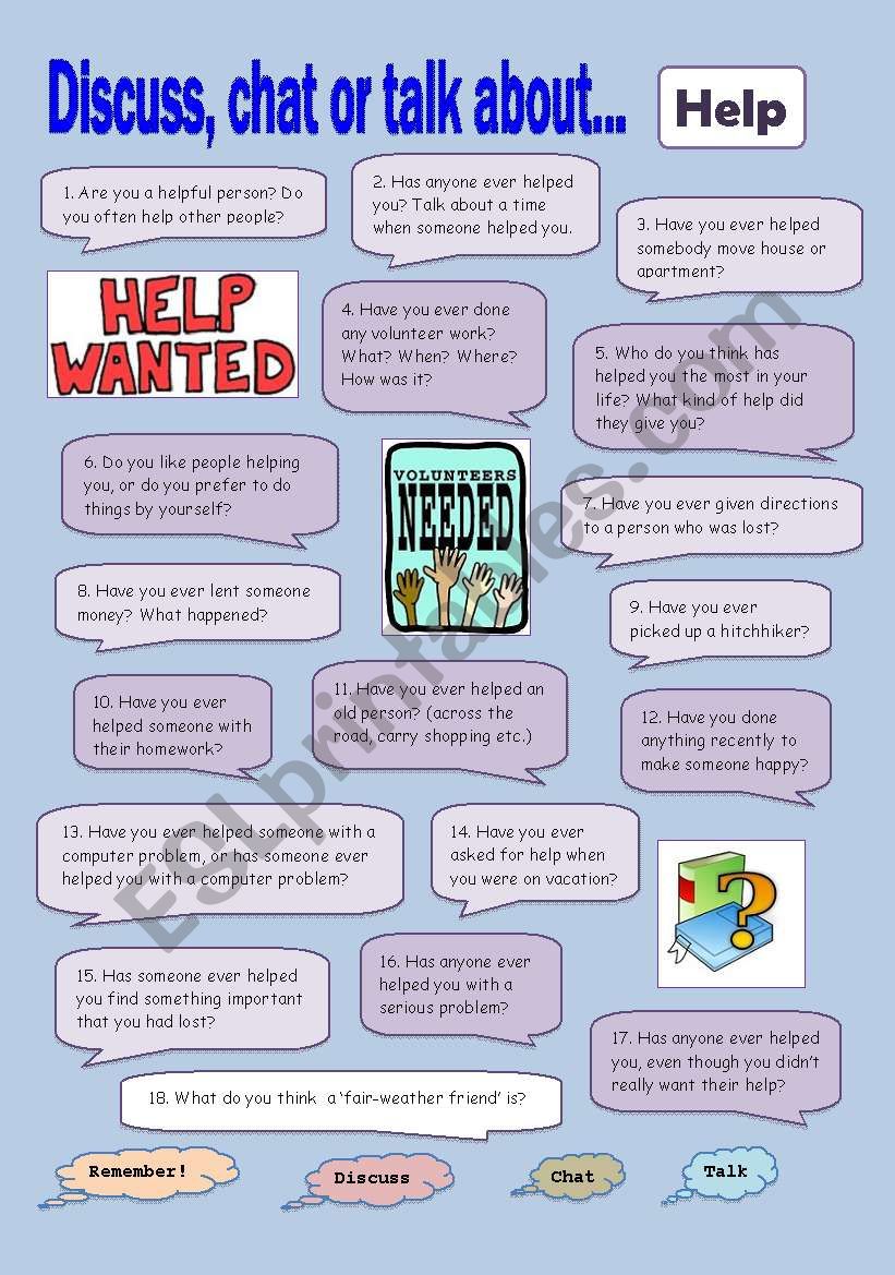 Discuss, chat or talk about... - ´Help´