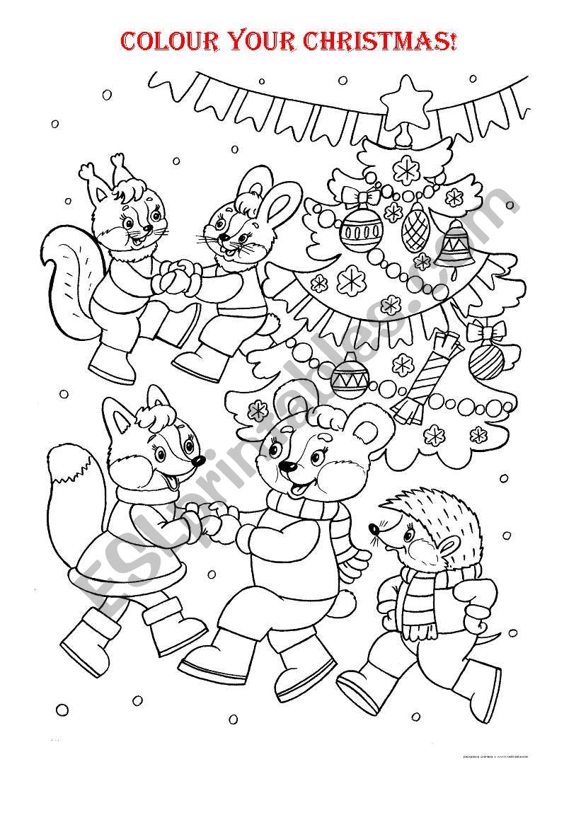 Colour your Christmas worksheet