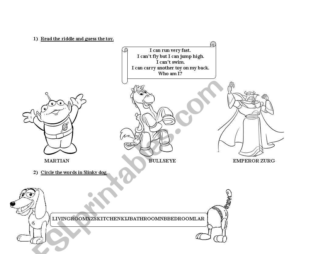 Toy Story 3 worksheet