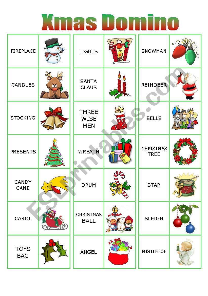 XMAS DOMINO worksheet