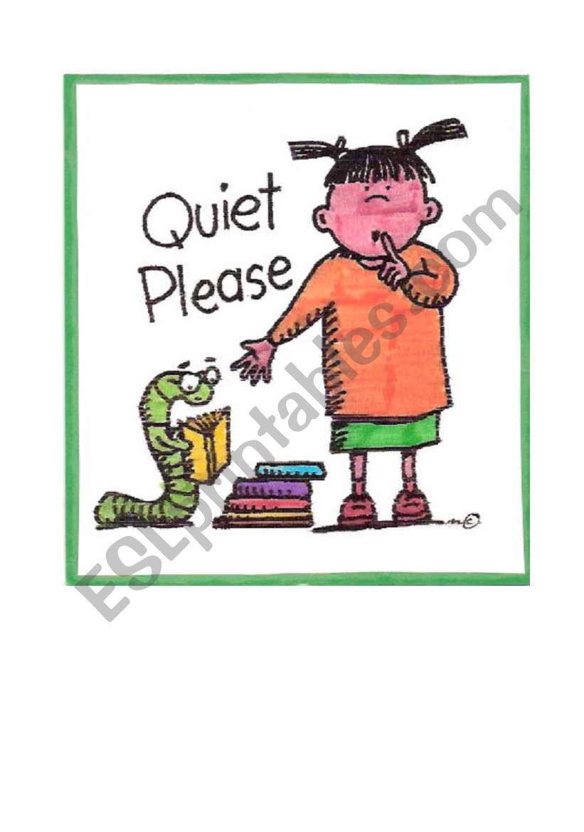 QUIET PLEASE CARD worksheet