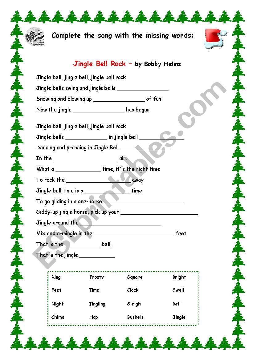 X-mas song worksheet