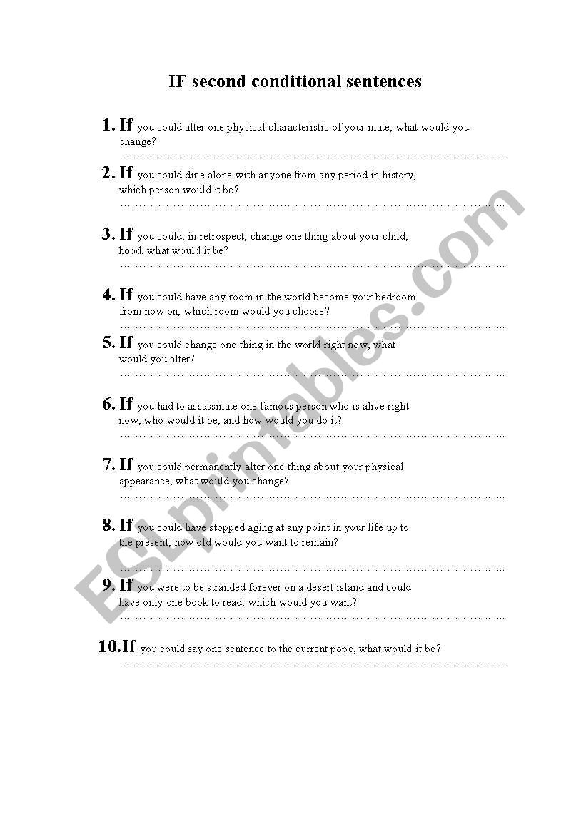 If questions worksheet
