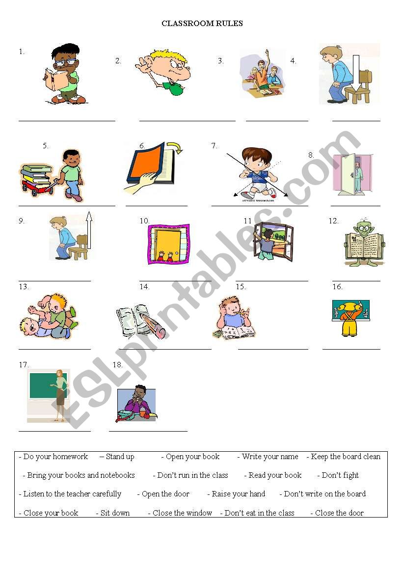 Classroom Rules worksheet