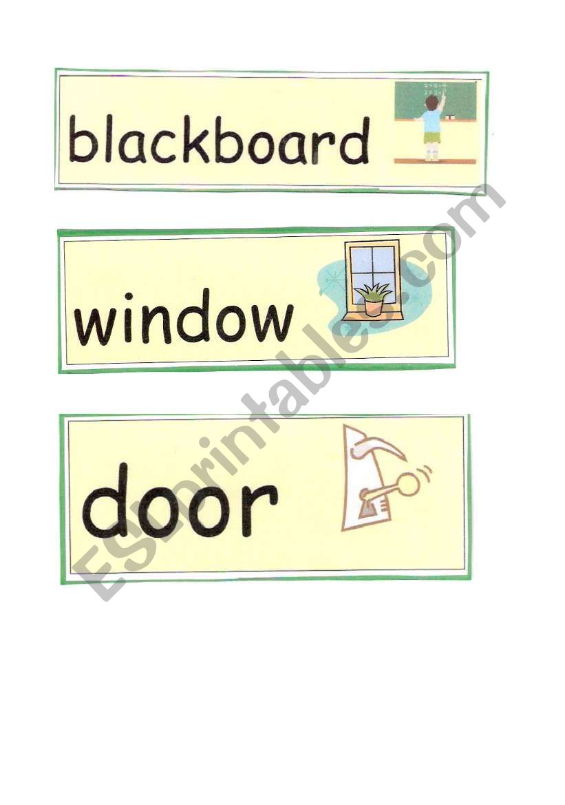 CLASSROOM SIGNS worksheet