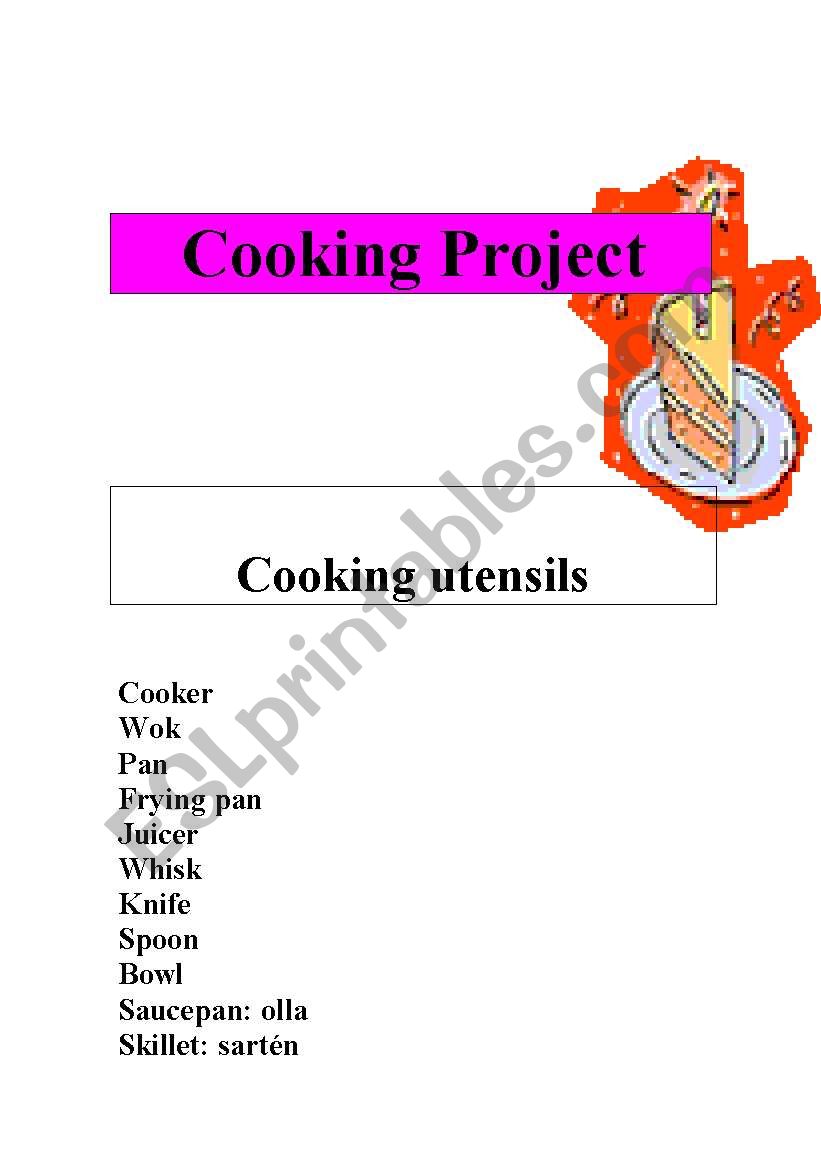 cooking project worksheet