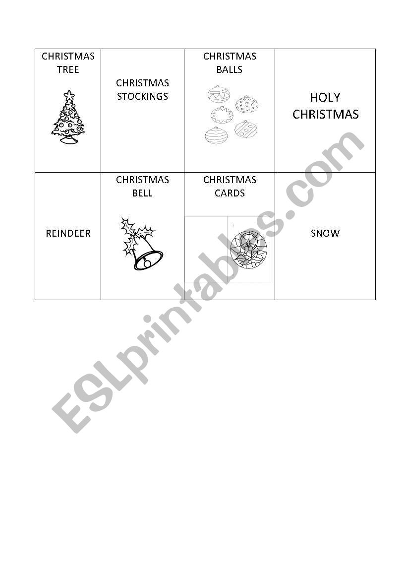 christmas bngo 2 worksheet