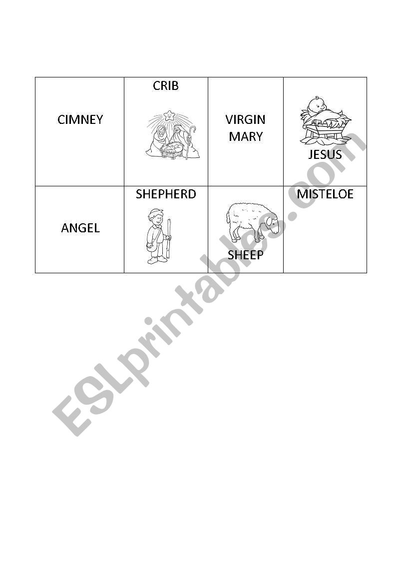 Christmas bingo3 worksheet