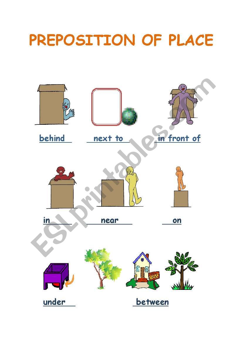 preposition of place worksheet