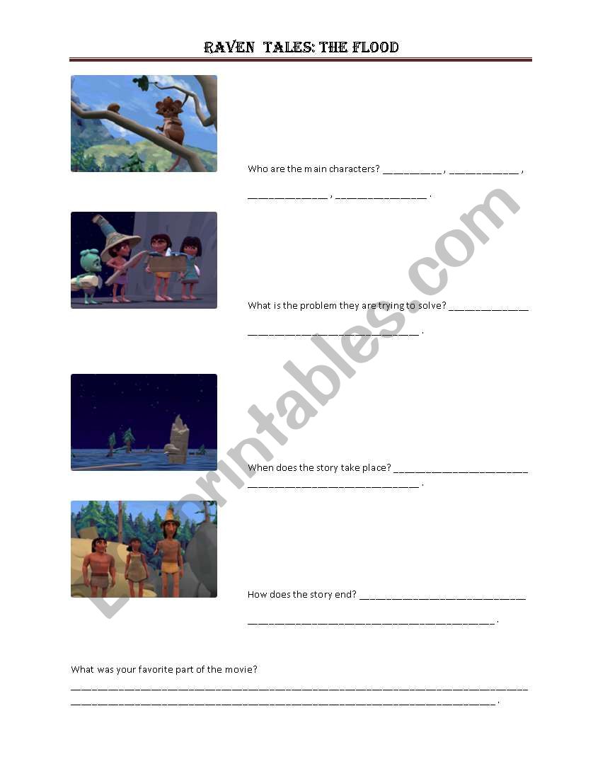 Raven Tales: The Flood Comprehension Questions