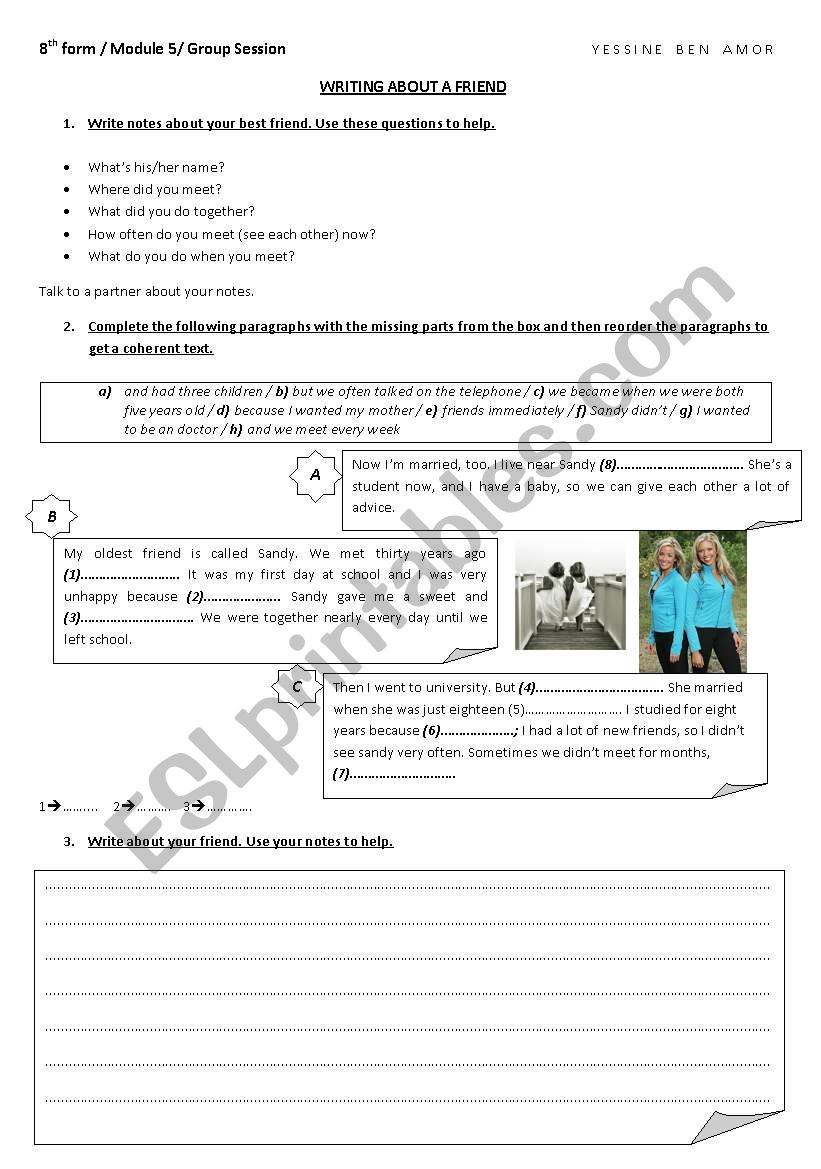 Friends worksheet