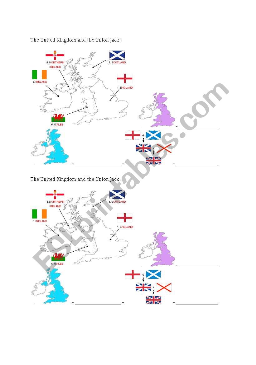 The UK and the Union Jack worksheet