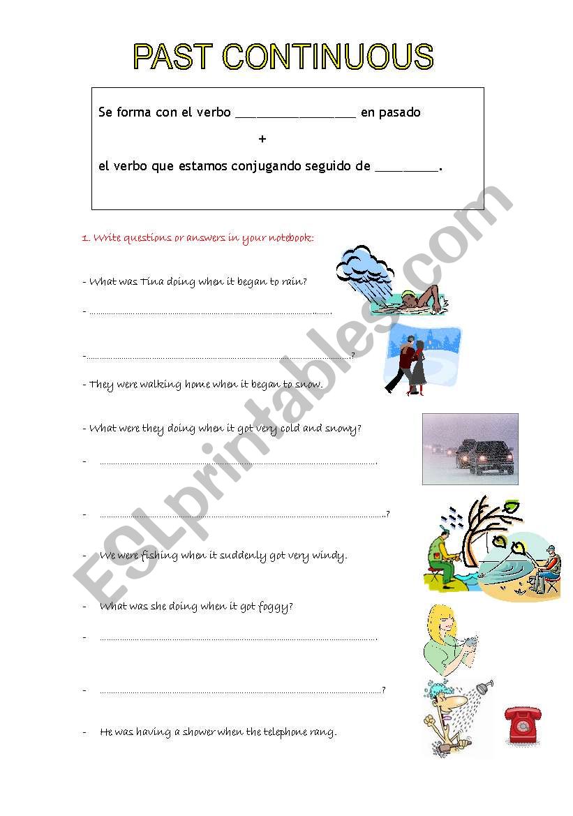 PAST CONTINUOUS worksheet