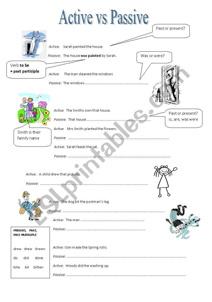 Active vs Passive worksheet