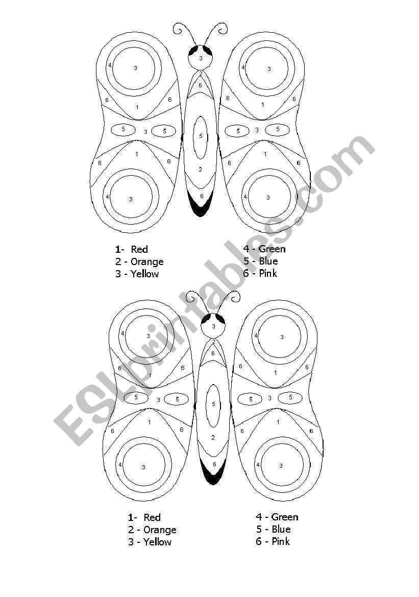Color by numbers worksheet