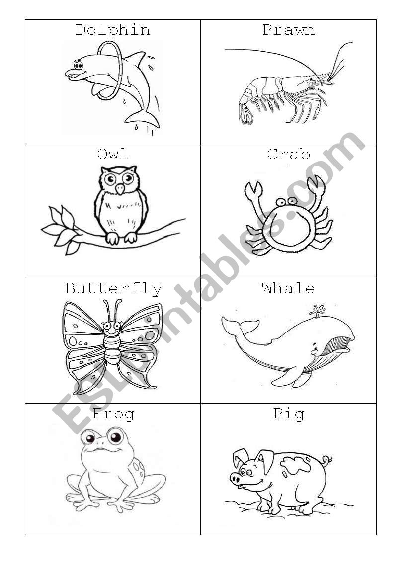 MINIFASHCARDS- ANIMALS worksheet