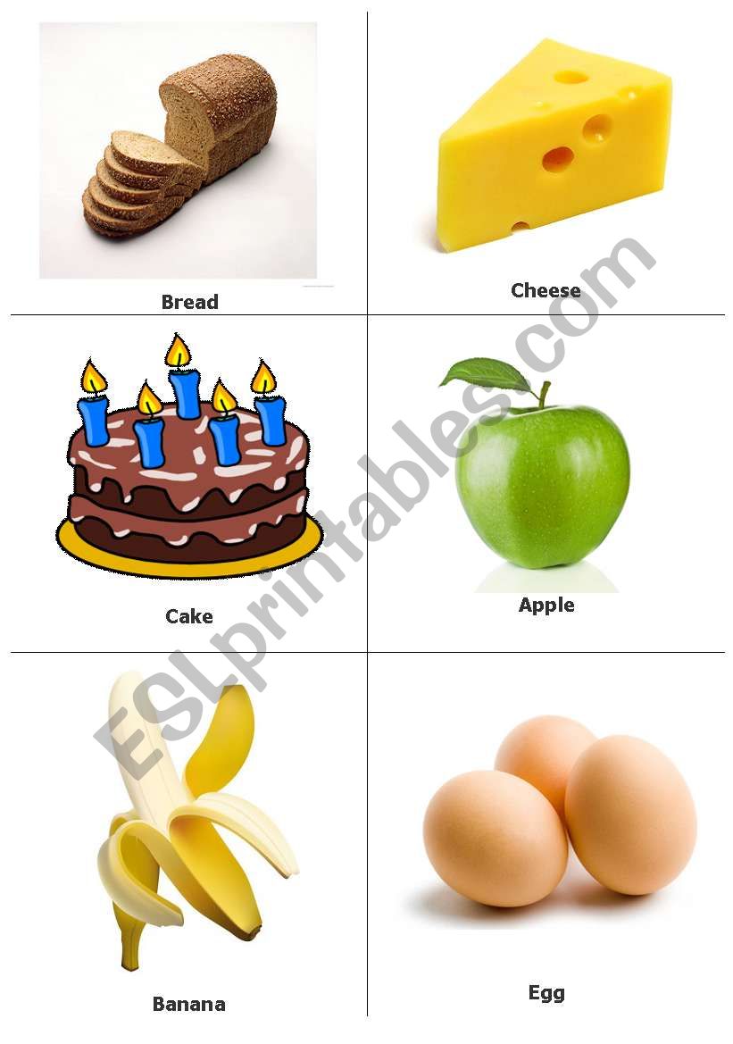 Food Flashcards worksheet