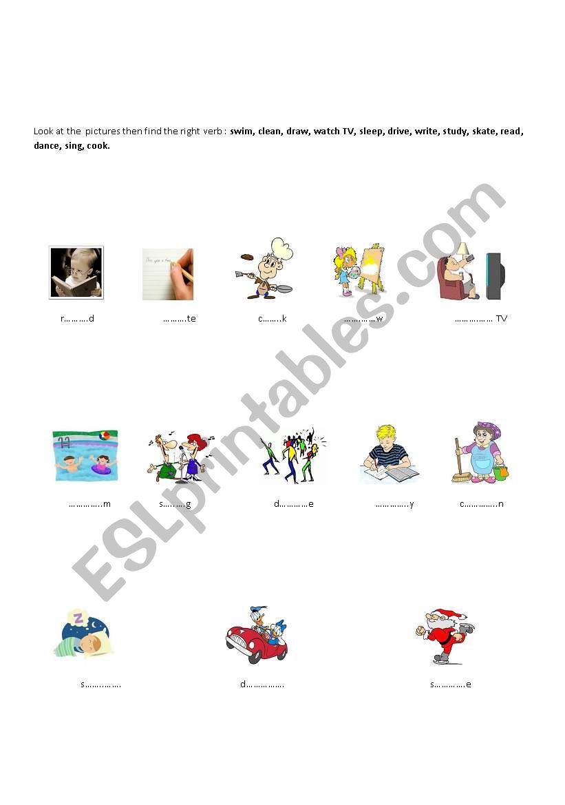 simple verbs for beginners worksheet