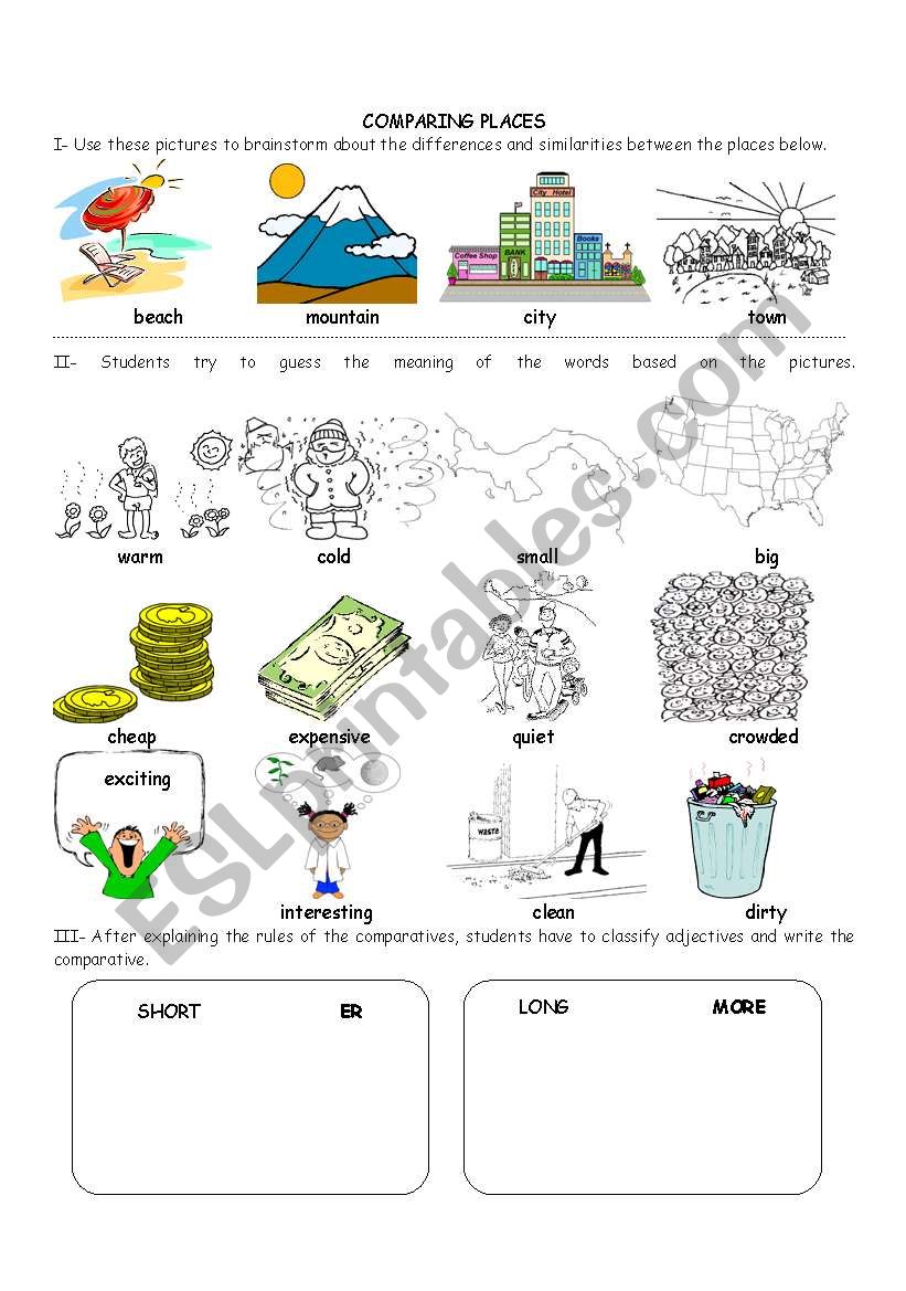 Comparing Places worksheet