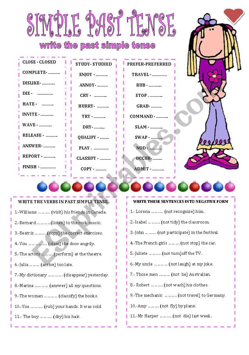 PAST  SIMPLE TENSE worksheet