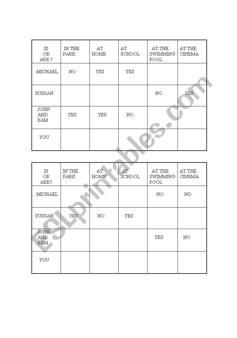 To be speaking activity worksheet