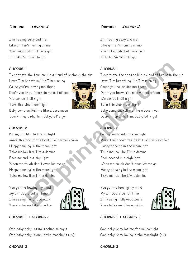 Song Domino - Jessie J worksheet