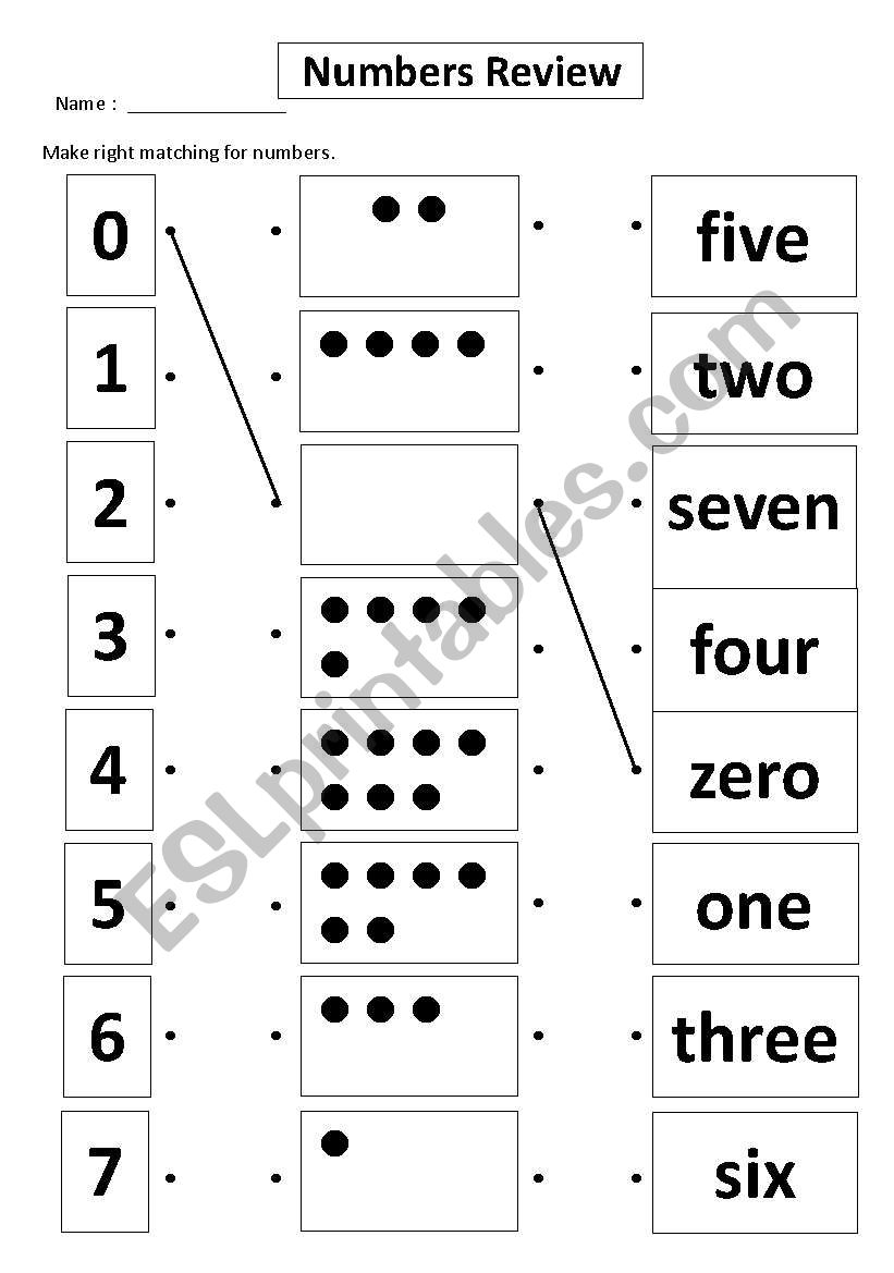 Numbers worksheet