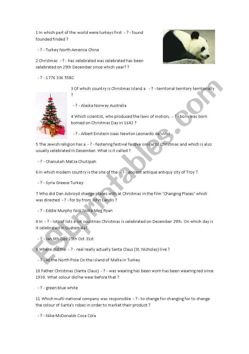 Quiz about the world worksheet