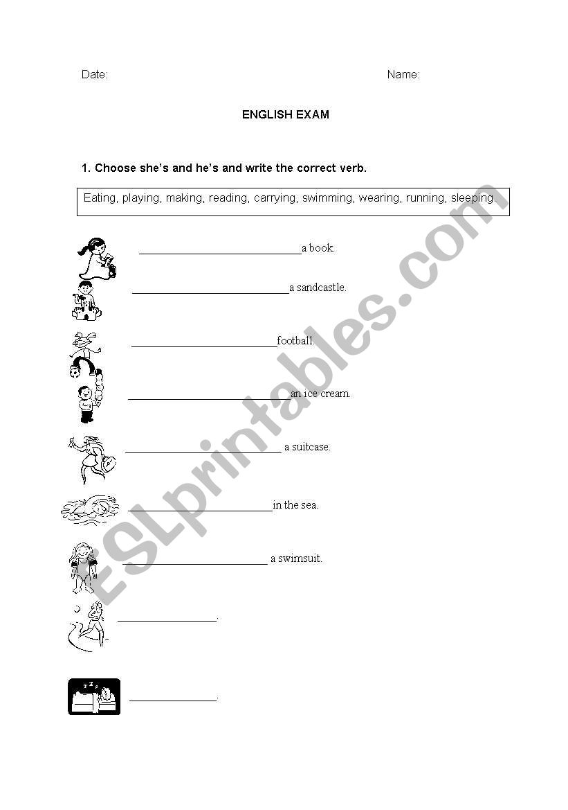 PRESENT CONTINUOUS worksheet